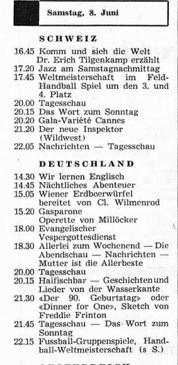 German television schedule for 8th June 1963. German television schedule for 8th June 1963.
