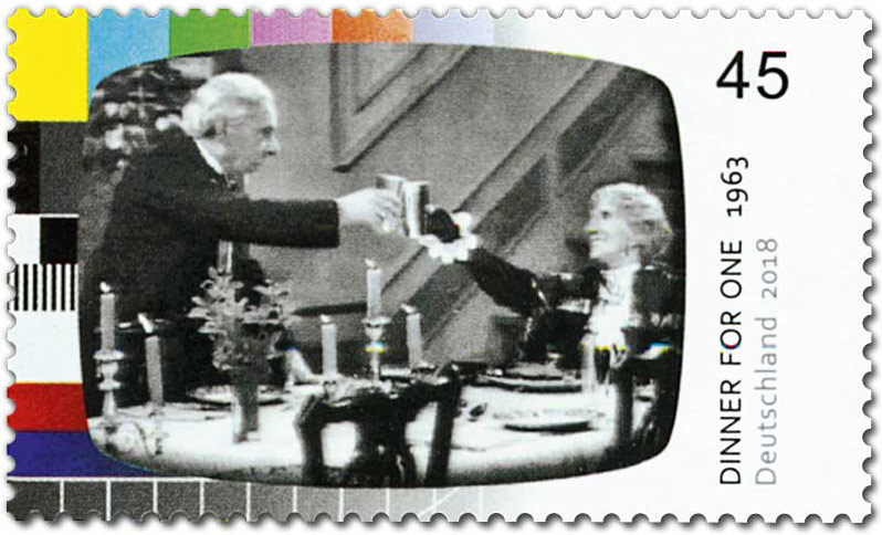 Deutsche Post stamp celebrating Freddie Frinton's Dinner For One. Deutsche Post stamp celebrating Freddie Frinton's Dinner For One.