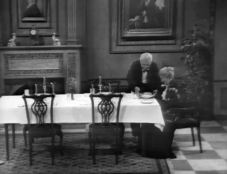 Dinner For One table. Image shows from L to R: Freddie Frinton, May Warden. Dinner For One table. Image shows from L to R: Freddie Frinton, May Warden.