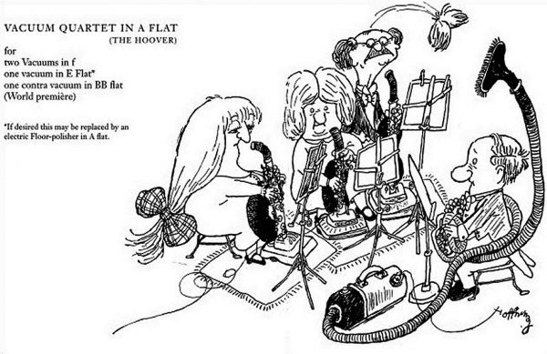 Vacuum Quartet in A Flat cartoon by Gerard Hoffnung. Copyright: Gerard Hoffnung. Vacuum Quartet in A Flat cartoon by Gerard Hoffnung. Copyright: Gerard Hoffnung.
