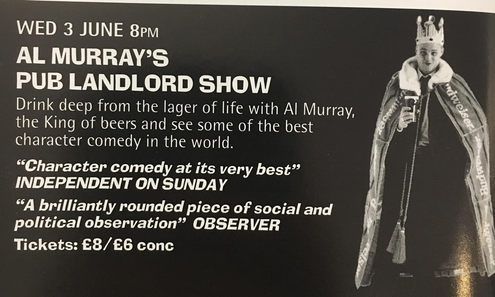 Al Murray's Pub Landlord Show at Komedia Brighton - 3rd Jun 1998. Al Murray. Copyright: Komedia Entertainment. Al Murray's Pub Landlord Show at Komedia Brighton - 3rd Jun 1998. Al Murray. Copyright: Komedia Entertainment.