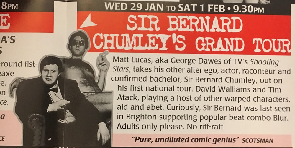 Lucas and Walliams at Komedia Brighton 29th January 1997. Image shows from L to R: Matt Lucas, David Walliams. Copyright: Komedia Entertainment. Lucas and Walliams at Komedia Brighton 29th January 1997. Image shows from L to R: Matt Lucas, David Walliams. Copyright: Komedia Entertainment.