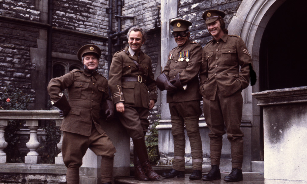 Ernie Wise, John Thaw, Eric Morecambe and Dennis Waterman, 25/12/1976. Copyright: BBC History. Ernie Wise, John Thaw, Eric Morecambe and Dennis Waterman, 25/12/1976. Copyright: BBC History.