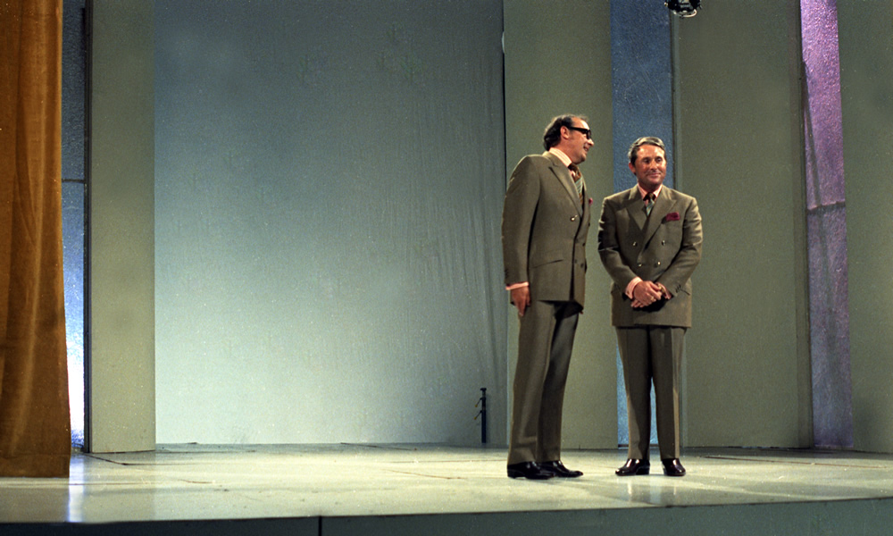 27/07/1969. Image shows from L to R: Eric Morecambe, Ernie Wise. Copyright: BBC History. 27/07/1969. Image shows from L to R: Eric Morecambe, Ernie Wise. Copyright: BBC History.