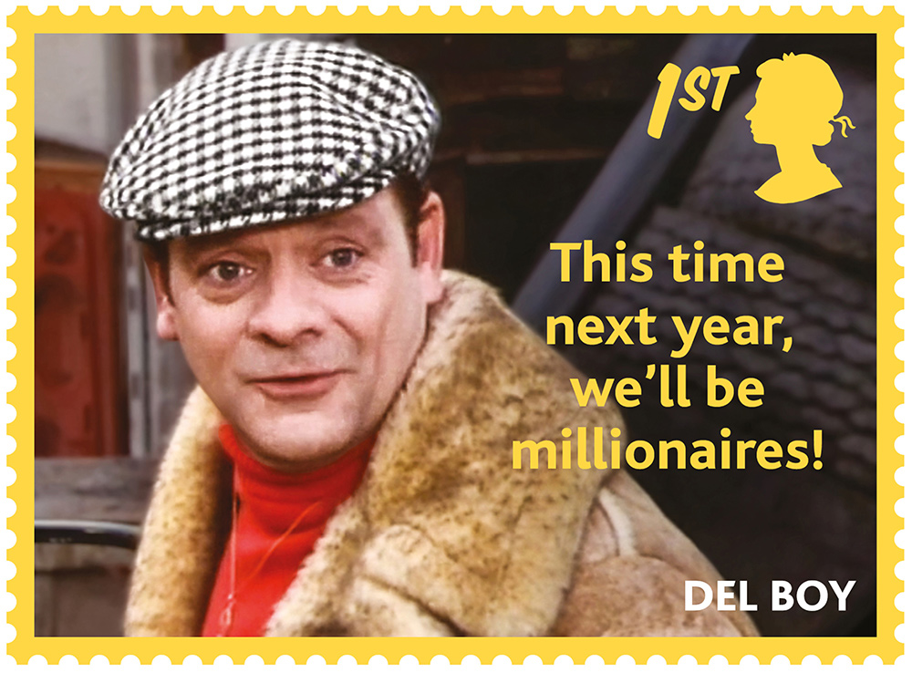 Only Fools And Horses stamp - Del Boy. This time next year, we'll be millionaires!. Only Fools And Horses stamp - Del Boy. This time next year, we'll be millionaires!.