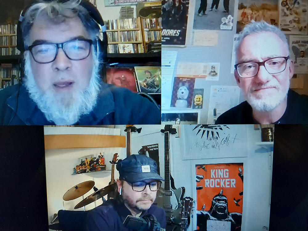 Image shows from L to R: Stewart Lee, Michael Cumming, Si Hawkins.