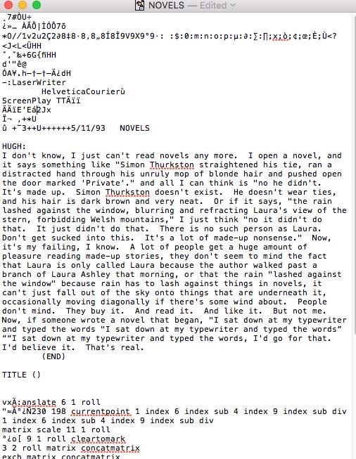 A corrupted script file. A corrupted script file.