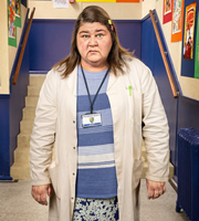 Big School. Jo (Cheryl Fergison). Copyright: BBC / King Bert Productions. Big School. Jo (Cheryl Fergison). Copyright: BBC / King Bert Productions.