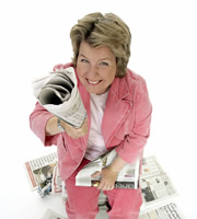The News Quiz. Sandi Toksvig. Copyright: BBC. The News Quiz. Sandi Toksvig. Copyright: BBC.