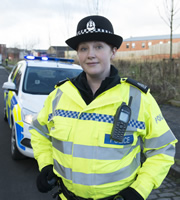 Scot Squad. PC Sarah Fletcher (Sally Reid). Copyright: The Comedy Unit. Scot Squad. PC Sarah Fletcher (Sally Reid). Copyright: The Comedy Unit.