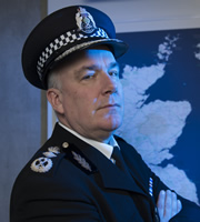 Scot Squad. Chief Commissioner Cameron Miekelson (Jack Docherty). Copyright: The Comedy Unit. Scot Squad. Chief Commissioner Cameron Miekelson (Jack Docherty). Copyright: The Comedy Unit.