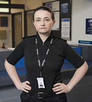 Scot Squad. Sergeant Karen Ann Millar (Karen Bartke). Copyright: The Comedy Unit. Scot Squad. Sergeant Karen Ann Millar (Karen Bartke). Copyright: The Comedy Unit.