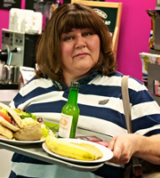 The Spa. Bergita Wylde (Cheryl Fergison). Copyright: Tiger Aspect Productions. The Spa. Bergita Wylde (Cheryl Fergison). Copyright: Tiger Aspect Productions.