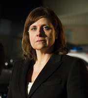 The Wrong Mans. Cox (Rebecca Front). Copyright: BBC / Hulu. The Wrong Mans. Cox (Rebecca Front). Copyright: BBC / Hulu.