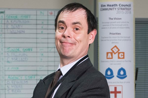 Damned. Martin Bickerstaff (Kevin Eldon). Copyright: What Larks Productions. Damned. Martin Bickerstaff (Kevin Eldon). Copyright: What Larks Productions.