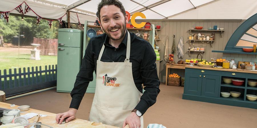 The Great Celebrity Bake Off for Stand Up to Cancer 2019. Jon Richardson. Copyright: Channel 4 Television Corporation. The Great Celebrity Bake Off for Stand Up to Cancer 2019. Jon Richardson. Copyright: Channel 4 Television Corporation.