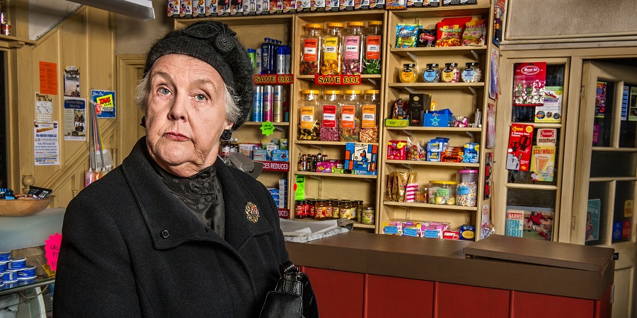 Still Open All Hours. Mrs Featherstone (Stephanie Cole). Copyright: BBC. Still Open All Hours. Mrs Featherstone (Stephanie Cole). Copyright: BBC.