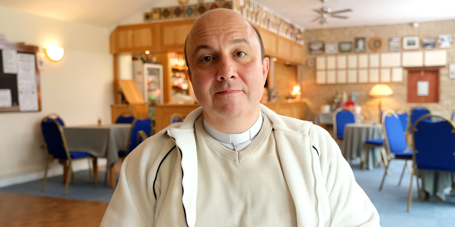 This Country. Reverend Francis Seaton (Paul Chahidi). Copyright: BBC. This Country. Reverend Francis Seaton (Paul Chahidi). Copyright: BBC.