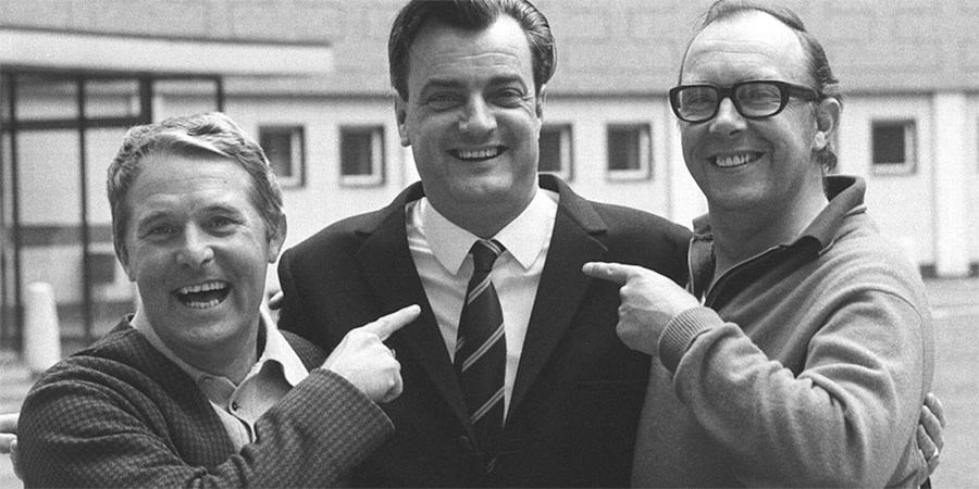 Image shows from L to R: Ernie Wise, Eddie Braben, Eric Morecambe. Copyright: BBC. Image shows from L to R: Ernie Wise, Eddie Braben, Eric Morecambe. Copyright: BBC.